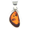 925 Sterling Silver & Genuine Cognac Baltic Amber Exlusive Unique Pendant - PD2248