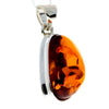 925 Sterling Silver & Genuine Cognac Baltic Amber Exlusive Unique Pendant - PD2248