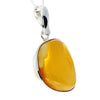 925 Sterling Silver & Genuine Lemon Baltic Amber Exlusive Unique Pendant - PD2253