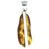 925 Sterling Silver & Genuine Cognac Baltic Amber Exlusive Unique Pendant - PD2292