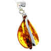 925 Sterling Silver & Genuine Cognac Baltic Amber Exlusive Unique Pendant - PD2295