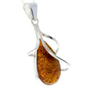 925 Sterling Silver & Genuine Green Baltic Amber Exlusive Unique Pendant - PD2301