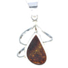 925 Sterling Silver & Genuine Green Baltic Amber Exlusive Unique Pendant - PD2302