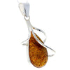 925 Sterling Silver & Genuine Green Baltic Amber Exlusive Unique Pendant - PD2302