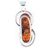 925 Sterling Silver & Genuine Cognac Baltic Amber Exlusive Unique Pendant - PD2324