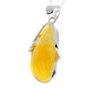 925 Sterling Silver & Genuine Lemon Baltic Amber Exlusive Unique Pendant - PD2329