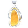 925 Sterling Silver & Genuine Lemon Baltic Amber Exlusive Unique Pendant - PD2329