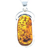 925 Sterling Silver & Genuine Cognac Baltic Amber Exlusive Unique Pendant - PD2338