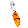 925 Sterling Silver & Genuine Cognac Baltic Amber Exlusive Unique Pendant - PD2397