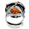 925 Sterling Silver & Genuine Cognac Baltic Amber Unique Ring - RG0721