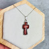 925 Sterling Silver & Baltic Amber Large Unique Cross Pendant - AD216