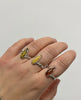 925 Sterling Silver & Baltic Amber Modern Designer Ring - G401