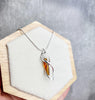 925 Sterling Silver & Genuine Baltic Amber Modern Pendant - GL220