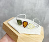 Beautiful Designer Silver Bangle with 3 Baltic Amber Cabochons - GL526