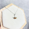 925 Sterling Silver & Genuine Baltic Amber Classic Anchor Pendant -669