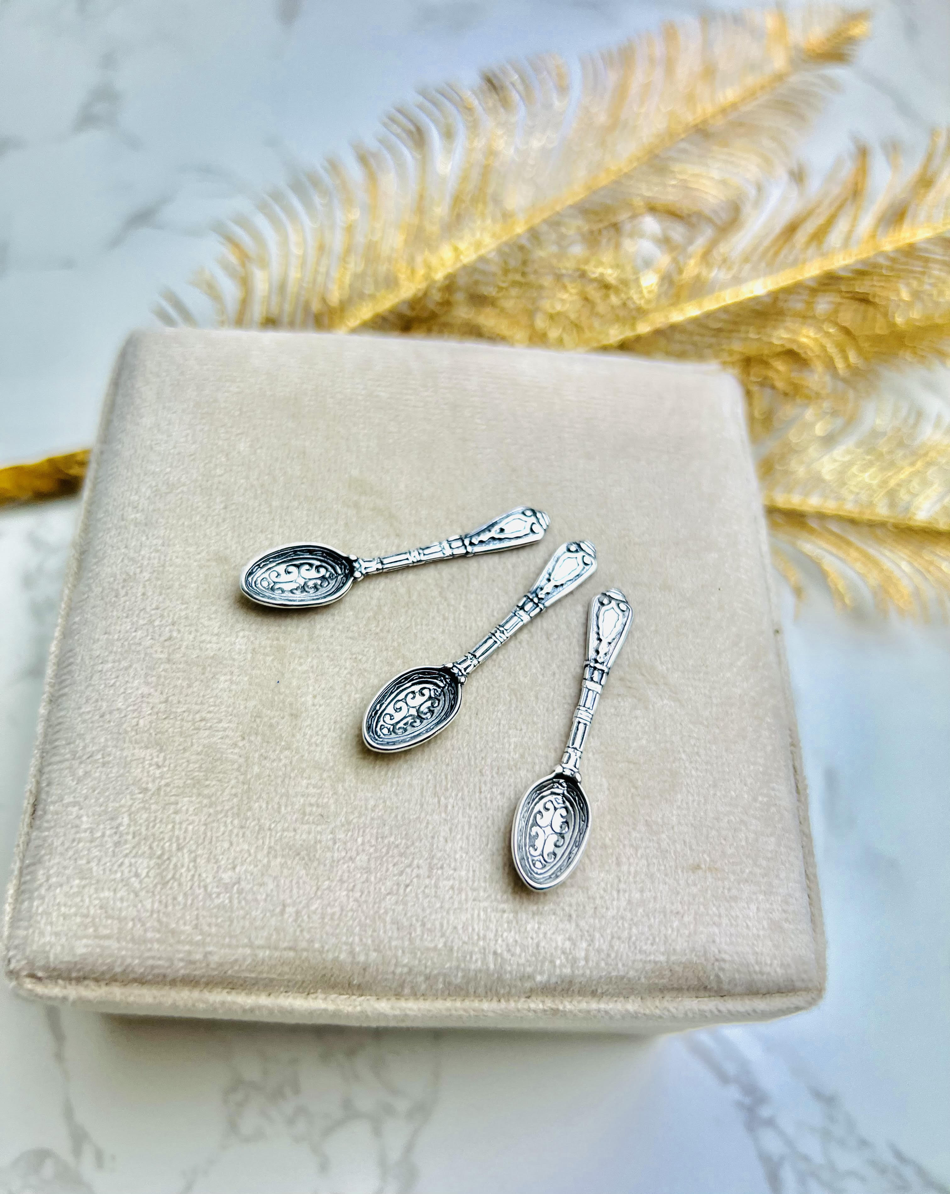 925 Sterling Silver Tiny Lucky Spoon Souvenir Gift for Luck and Wealth - BCSP1